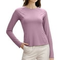 thumbnail image 3 of Ediodpoh Women's Protective Wicking Long Sleeve Yoga Fitness Shirt & Breathable for Running & Sports Womens Tops Light Pink M, 3 of 7