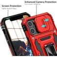 thumbnail image 3 of iPhone 12/12 Pro Case, Red-Two Way Stand, Heavy Duty Protective Sturdy Rotate Ring Kickstand Phone Case with Sliding Camera Cover, Military Grade, TPU, Polycarbonate, 6.1'', 3 of 13