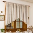 thumbnail image 3 of Sunyuer Dark Green Sheer Valance Curtain for Windows, Rustic Floral Muted Green Window Lace Curtain, Rod Pocket Light Filtering Valance, 1 Panel, 3 of 7