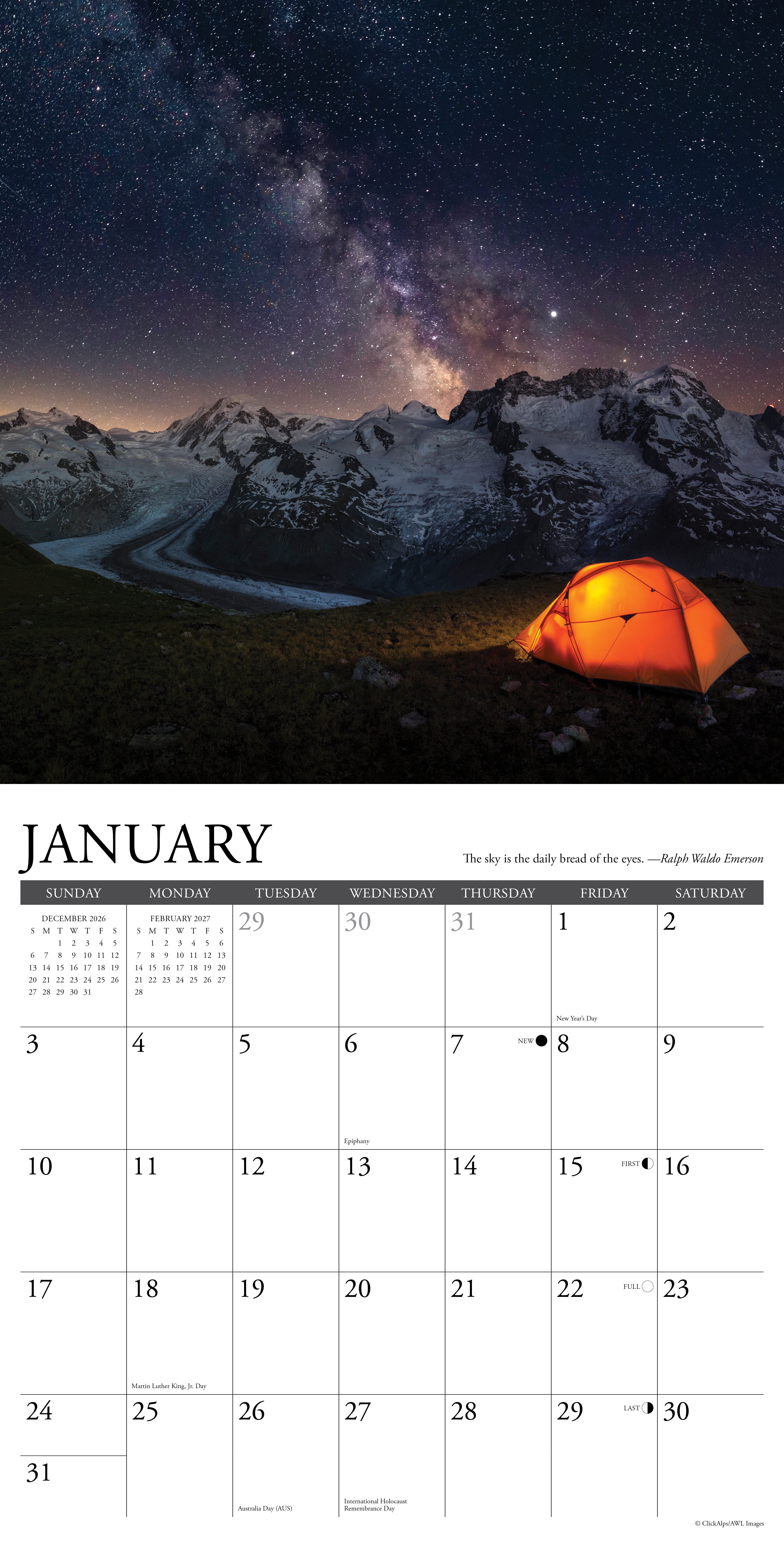 Willow Creek Press, Under the Stars 2027 Wall Calendar