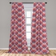 thumbnail image 4 of Ambesonne Chevron Curtains, Geometric Zigzag Ornament, Pair of 28"x84", Dark Pink Eggplant and Plum, 4 of 5