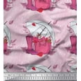 thumbnail image 1 of Soimoi Cotton Voile Fabric Umbrella,Boots & Handbag Women Print Sewing Fabric Yard 42 Inch Wide, 1 of 1