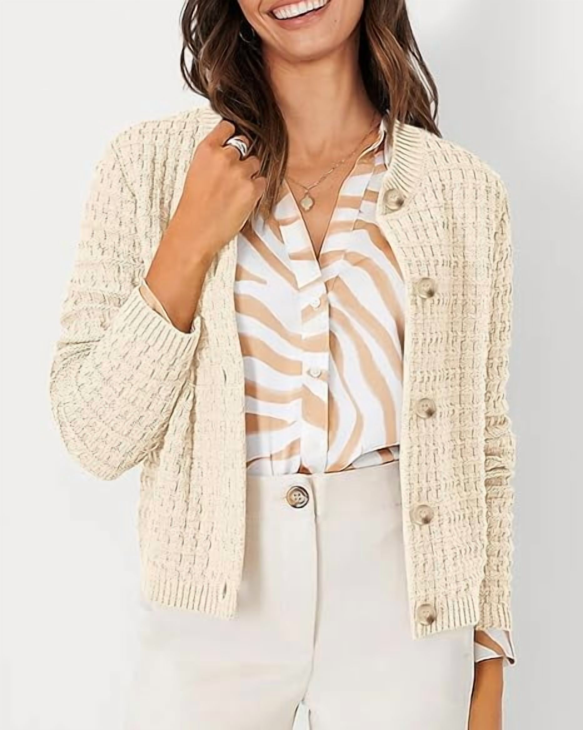 PrettyGarden Women's Cotton Knit Cardigan Sweater photo 4
