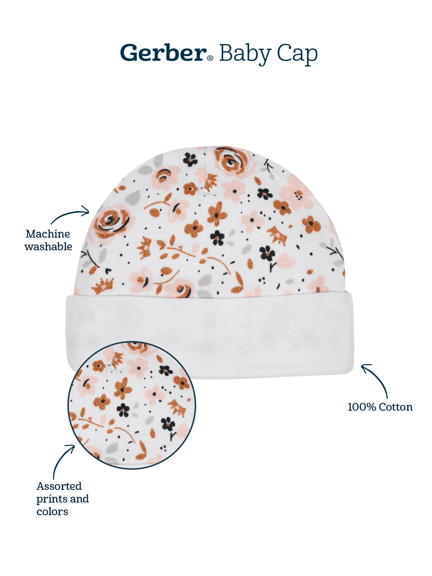 Gerber Baby Girls Caps & Mittens Set, 8-Piece