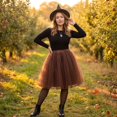 thumbnail image 3 of EANJE Fashion Ballet Skirt For Women Pleated Gauze Short Skirt Adult Dancing Skirt Tutu Skirts Coffee One Size, 3 of 6