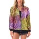 thumbnail image 1 of Chaquetas brillantes con lentejuelas INSPIRE CHIC para mujer, blazer con cremallera de manga larga, chaqueta bomber XS en rosa y amarillo, 1 of 5