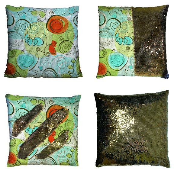 ECZJNT Whimsical floral Pillow Case Home Decor Cushion Cover 16x16 Inch