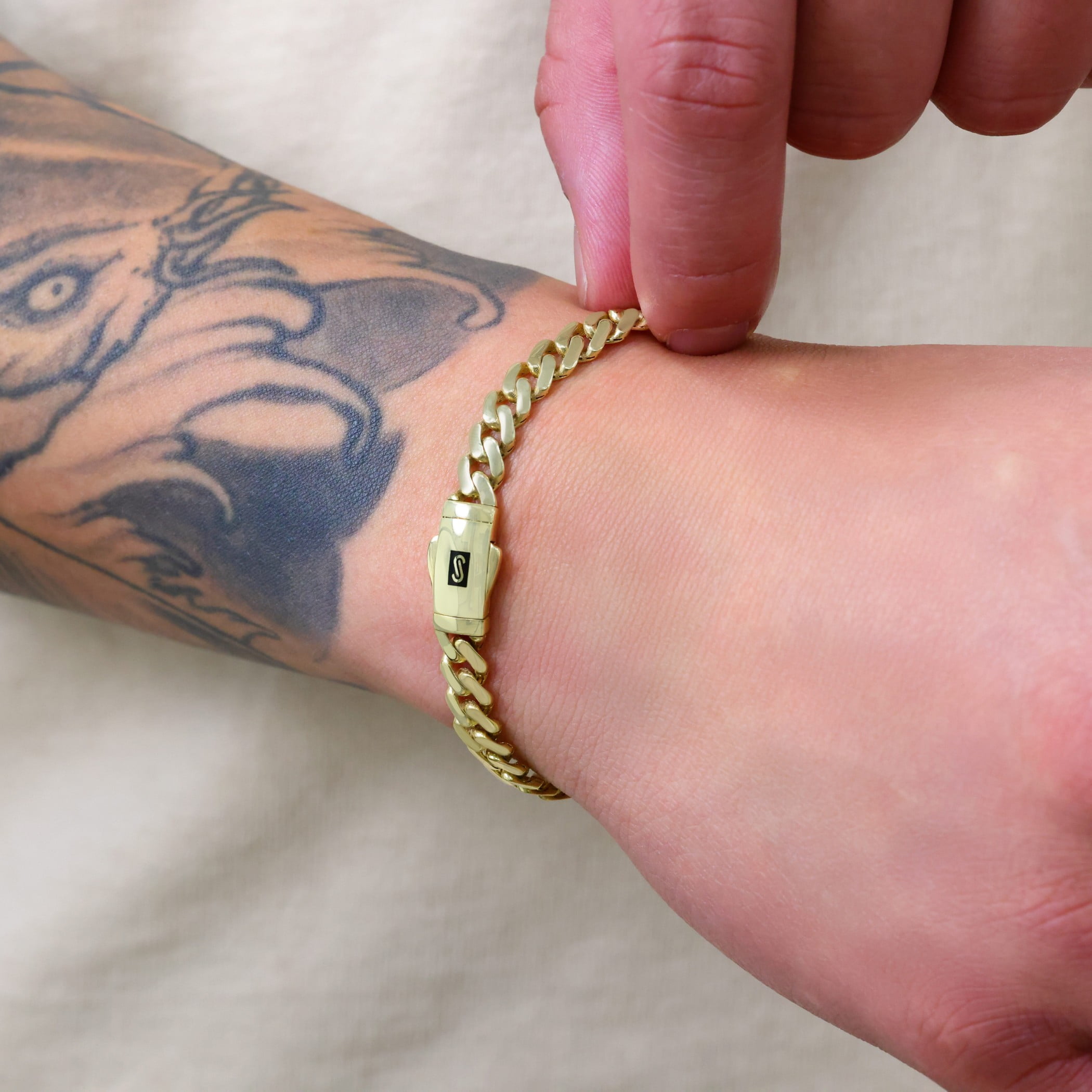 Nuragold 14k Real Yellow Gold Royal Monaco 6mm Miami Cuban Link Bracelet (7"-9") Italian Jewelry for Men & Women