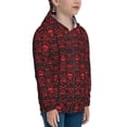 thumbnail image 5 of Pofeuu Red Skulls With Crossbones Print Teenage Zipper Hoodie Sweatshirts Hooded Casual Jackets With Pocket For Boys Girls-Small, 5 of 6