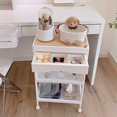 thumbnail image 4 of Rolling Cart Utility Cart Rolling Storage Cart Bathroom Cart Rolling Cart Large Capacity Eco Friendly PP MDF Sturdy Construction Space Saving Utility Cart For Beauty Salon, 4 of 5