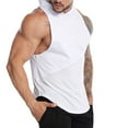 thumbnail image 4 of Bcfgryg Mens Loose Sleeveless Gym Wear Hooded Basketball Vest Vest for Men, 4 of 5