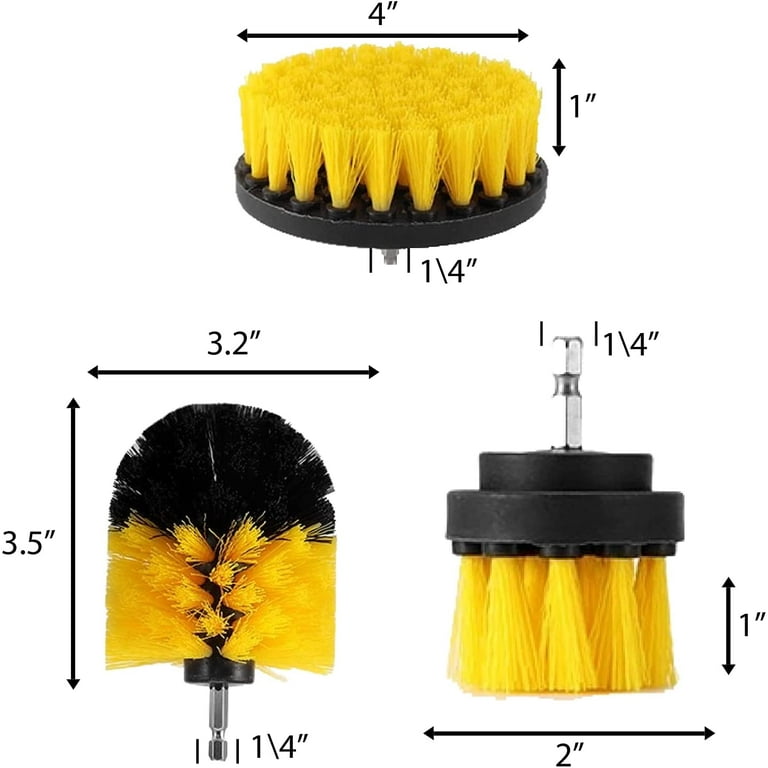 5 Pack Drill Brush Attachments Set Power Scrubber Cleaning Brush Bathroom Scrub  Brushes Corners Cleaning Brush kit with Extend Long Attachment for Grout,  Floor, Tub, Shower, Tile, Kitchen 