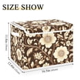 thumbnail image 5 of Yayeee Collapsible Cube Storage Bin with Lid Fabric Closet Decorative Basket with Handles, Brown Floral, 5 of 7