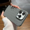 thumbnail image 4 of Breathable Grid Weave Heat Cooling Case For iPhone 16 15 Plus 14 13 12 Mini 11 Pro Max XR X XS Max Soft Thin Silicone Cover Capa Bronzed For iPhone 11Pro Max, 4 of 6