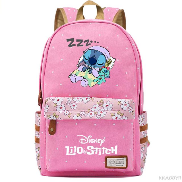Disney Stitch-mochila escolar para niños y niñas, morral escolar de lona para adolescentes, mochila de viaje para ordenador portátil