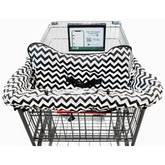 Totes Babies Shopping Cart Cover & Highchair Cover, Black & White Soft Cotton for Infants, Toddlers