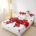 thumbnail image 3 of Manfei Red Coquette Bow Full Size Sheets For Girls,Romantic Loves Pattern Bed Sheets For Kids,4 Pieces, 3 of 6