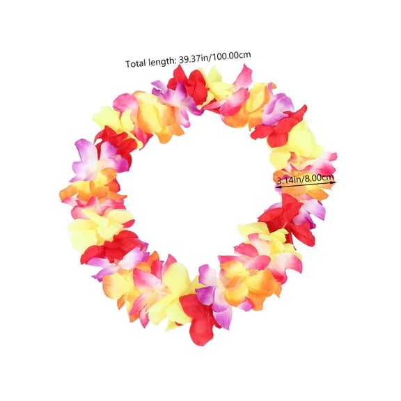 Awwp Hawaiian Flower Lei Necklace, Artificial Silk Flower Garland for Luau Party Beach Gatherings, Faux Bloom Accessory for Costume Events Summer Decor, Party Decorations