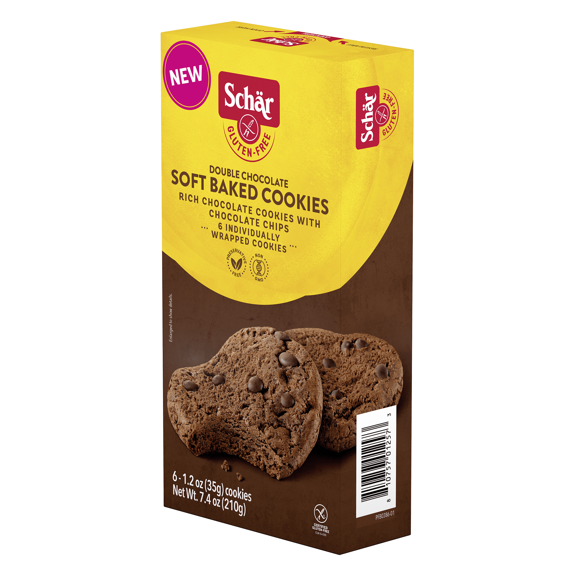 (3 pack) Schar Gluten Free Double Chocolate Soft Baked Cookies, Gluten Free Cookies, 7.4 oz