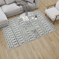 thumbnail image 3 of Merrick Lane Ivory Bohemian Low Pile Rug with Gray Geometric Design - 5' x 7', 3 of 9
