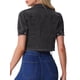 thumbnail image 3 of CHAQUETA DE JEAN DENIM CROP CON MANGAS PUFF Y BOTONES PARA MUJERES INSPIRADAS EN CHIC COLOR GRIS OSCURO, 3 of 5