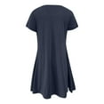 thumbnail image 5 of Tshirt Dress Women Summer Short Sleeve Round Neck A Line Front Pleated Casual Mini Dresses T Shirt Dresses for Women, 5 of 6