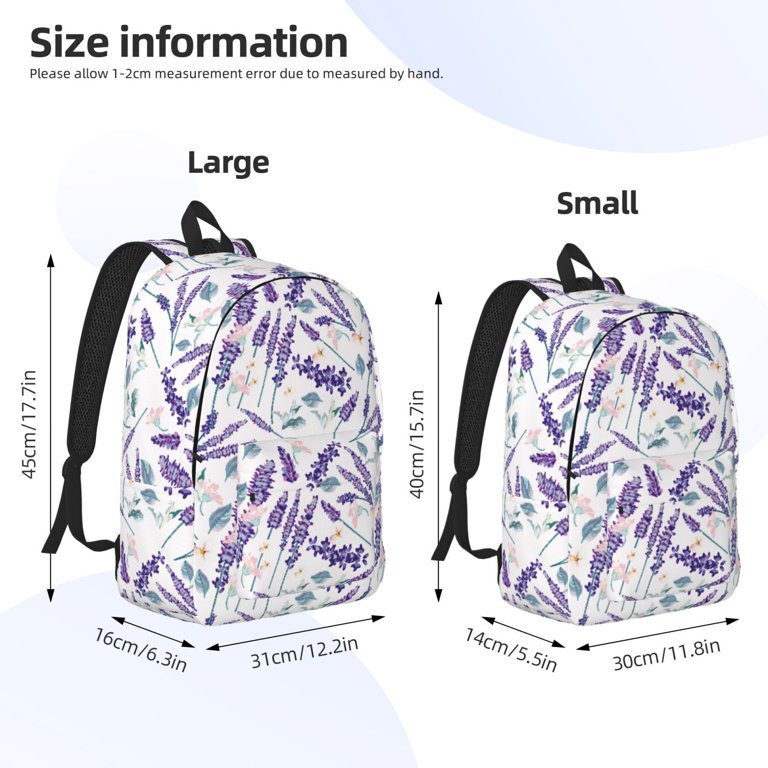 Lavender retro backpack. Size L Daiia Lavender Flowers Vintage Canvas Backpack for Men and  main image 3