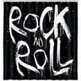 thumbnail image 2 of Retro Rock Roll Music Shower Curtain Sets for Bathroom,Black and White Shower Curtain,Extra Long Waterproof Fabric Bathroom Bathtub Decor Curtains with Hooks 72X84IN, 2 of 5