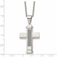 thumbnail image 5 of Stainless Steel Brushed And Polished With Black Cz Cross 24In Necklace (24 X 26.57) Made In China -Jewelry By Sweet Pea, 5 of 8