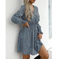 thumbnail image 1 of Vestido de cintura ajustada, vestido cruzado con escote en V profundo y estampado floral, vestido de corte A, elegante y moderno, 1 of 6