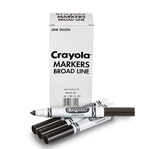 Marcadores Negros Crayola 12 a granel originales