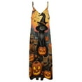 thumbnail image 4 of Halloween Ghosts Horror Pumpkin Sleeveless Dress Women's Luxury Party Dress Birthday Dresses for Women, 4 of 7