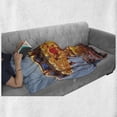 thumbnail image 6 of Carousel Soft Flannel Fleece Blanket, Photo of Vintage Ride on Fair with Horses at Twilight Fun Times Print, Cozy Plush for Indoor and Outdoor Use, 50" x 70", Marigold and Blue Grey, by Ambesonne, 6 of 6