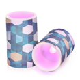 thumbnail image 7 of Yayeee Flameless Candles with Remote Flickering Battery Operated Multi Color Changing, Blue White Geometric Patterns, 7 of 7