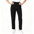 thumbnail image 6 of LIaqionyy Women's Baggy Pants Elastic Waisted Straight Leg Loose Casual Work Solid Color Trousers with Pockets, 6 of 8
