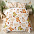 thumbnail image 2 of Erosebridal Teddy Bear Quilt King for Boys Girls, Strawberry Garden King Coverlet Set, 3pcs 1 Bedspread and 2 Pillowcases, 2 of 7