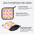 thumbnail image 3 of Yayeee Oven Mitts and Pot Holder Set of 4 Heat Resistant Kitchen Gloves Baking Hot Pad, Yellow Pink Stars, 3 of 5