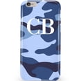 thumbnail image 1 of Étui Personnalisée Camouflage Bleu Cobalt Initiales iPhone 6/6s, iPhone 13, 1 of 3