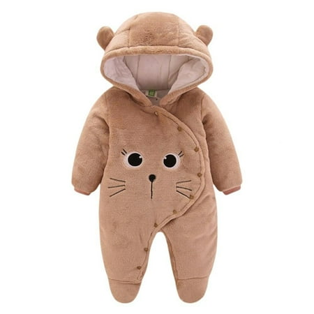 

Baby Girls Clothes Autumn Winter Baby Hooded Jumpsuit Crawling Clothes Harness Long Sleeve