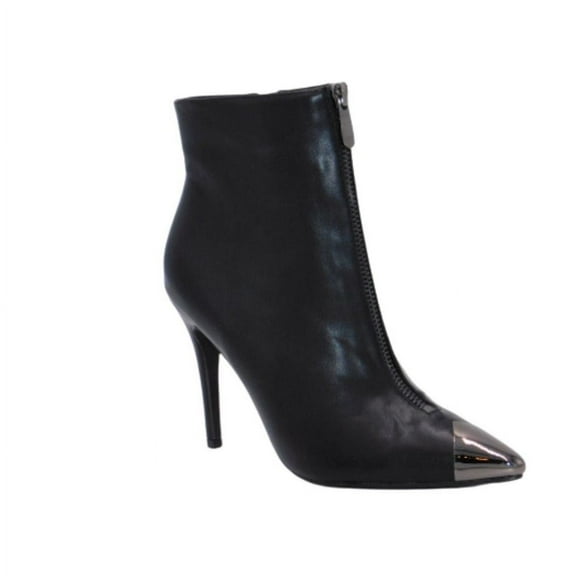 DBDK Sidera-12 Black Silver Tip Stiletto Heel Bootie w/Side Zippers