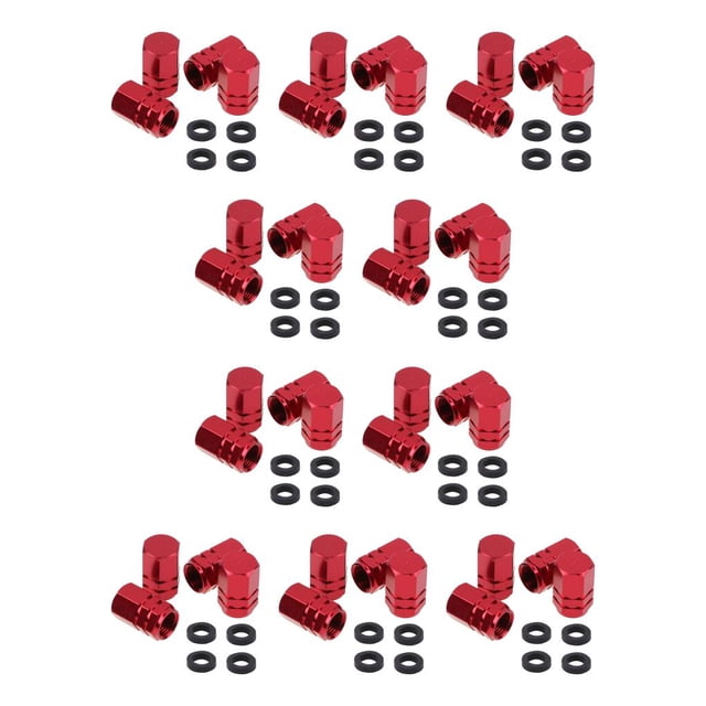 Kenally Paquete de 4 vástagos de válvula de aire de neumático de coche tapas de polvo de neumático de aluminio accesorios de cubierta de motocicleta Rojo 10piezas Kenally CBP449100