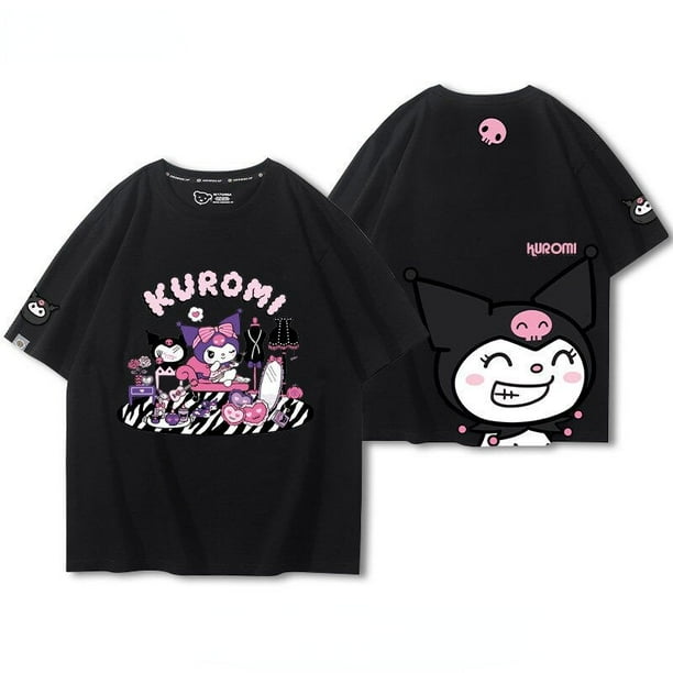 Sanrio Kuromi, camiseta de manga corta para mujer, camiseta holgada de gran tamaño, camisetas casuales Kawaii de dibujos animados, ropa de algodón, verano Y2K xuanjing unisex
