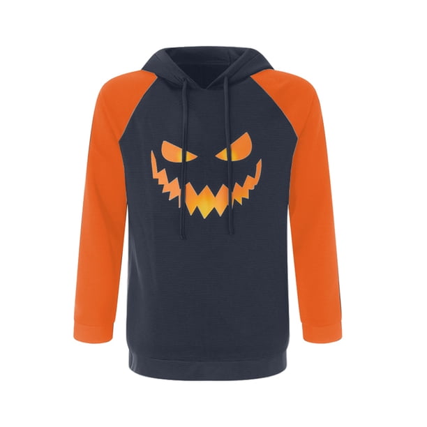 TRKIYQC Sudaderas de Halloween para Hombres con Estampado de Sonrisa Aterradora, Sudaderas con Capucha Ligeras, Chándal Informal de Manga Larga, Tops, Ropa de Calle TRKIYQC moda