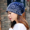 thumbnail image 4 of Gorra estilo jersey, serie estilo étnico, estilo europeo y americano, estilo coreano, gorro envolvente con flores de anacardo, gorro para embarazadas, gorro apilable, bufanda de doble propósito., 4 of 6