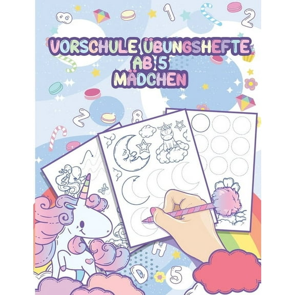 Vorschule Übungshefte ab 5 Mädchen: Schwungübungen Vorschule - Handaugenkoordination & Feinmotorik malend verbessern (Paperback)