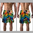 thumbnail image 3 of luoweisi Men's Beach Shorts Quick Dry Swim Trunks with Mesh Lining Parrot L, 3 of 5