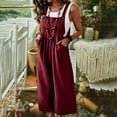 thumbnail image 2 of Maean Women's Summer Cotton Linen Jumpsuits Sleeveless Wide Leg Loose Trendy Rompers Tank Top Pants with Pockets, 2 of 7