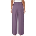 thumbnail image 5 of Linen Cotton Casual Pants For Women Pull On Picnic Outfits Drawstring Waist Elastic Waist With Pockets Summer Straight Leg Everyday Comfort Road Trip Purple XL, 5 of 7