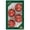 Christmas Red with Gold Floral Glitterlace, variant on Glass Christmas Tree Ornaments - 67mm/2.63" [4 Pieces] Decorated Balls from Christmas by Krebs Seamless Hanging Holiday Decor (Gold Velvet 4" Drop with Leaves)