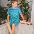 thumbnail image 4 of Balery Crystal Clear Ocean Waves Conjunto de Pijama Infantil de Manga Corta con Estampado – Ropa de Dormir de Algodón Suave-X-Large, 4 of 6